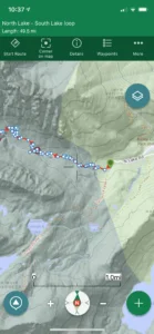 Iphone image of ViewRanger map for navigation